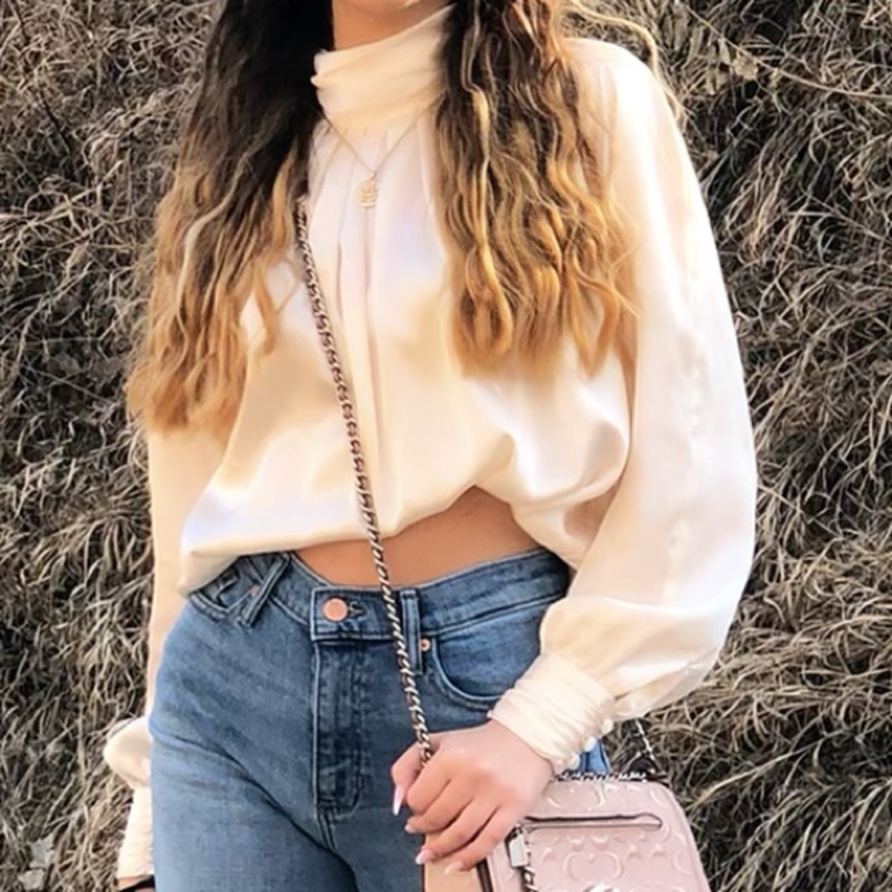 Pink silky blouse